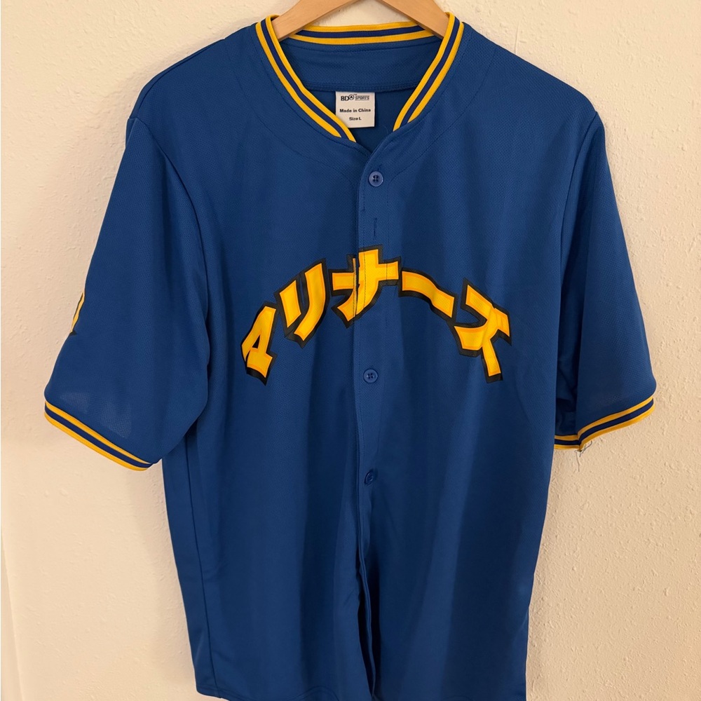 Men’s Seattle mariners Japanese ichiro jersey size L